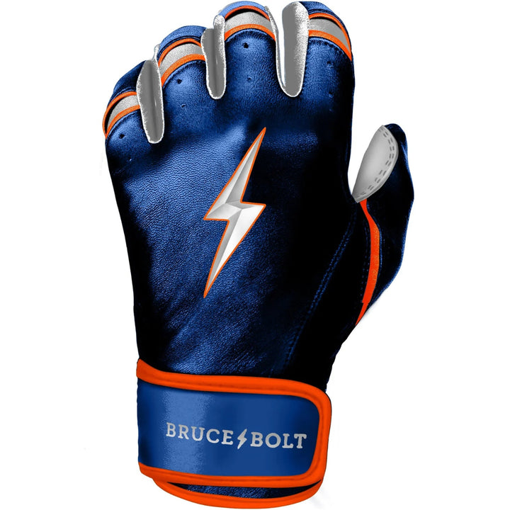 Bruce Bolt Premium Pro Nimmo Series Short Cuff Batting Gloves - Mets Blue1