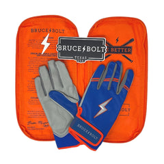 Bruce Bolt Premium Pro Nimmo Series Short Cuff Batting Gloves - Mets Blue2