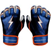 Bruce Bolt Premium Pro Nimmo Series Short Cuff Batting Gloves - Mets Blue
