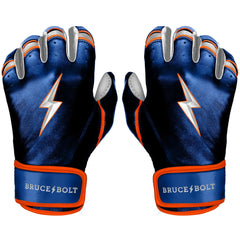 Bruce Bolt Premium Pro Nimmo Series Short Cuff Batting Gloves - Mets Blue