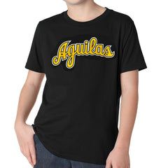 Aguilas Cibaenas YOUTH T-Shirts with YELLOW-WHITE cursive letters