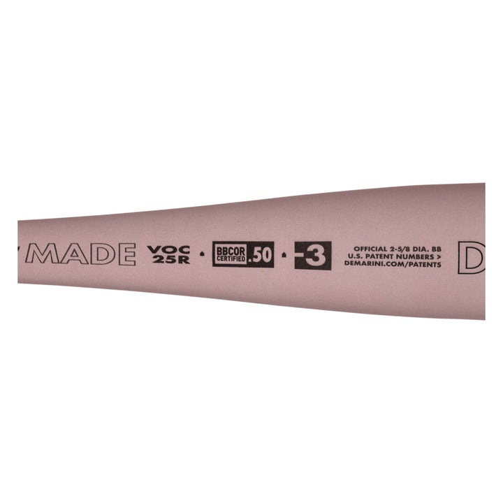DeMarini 2025 Voodoo ONE Rose Gold (-3) BBCOR BaseBall Bat-WBD2628010.