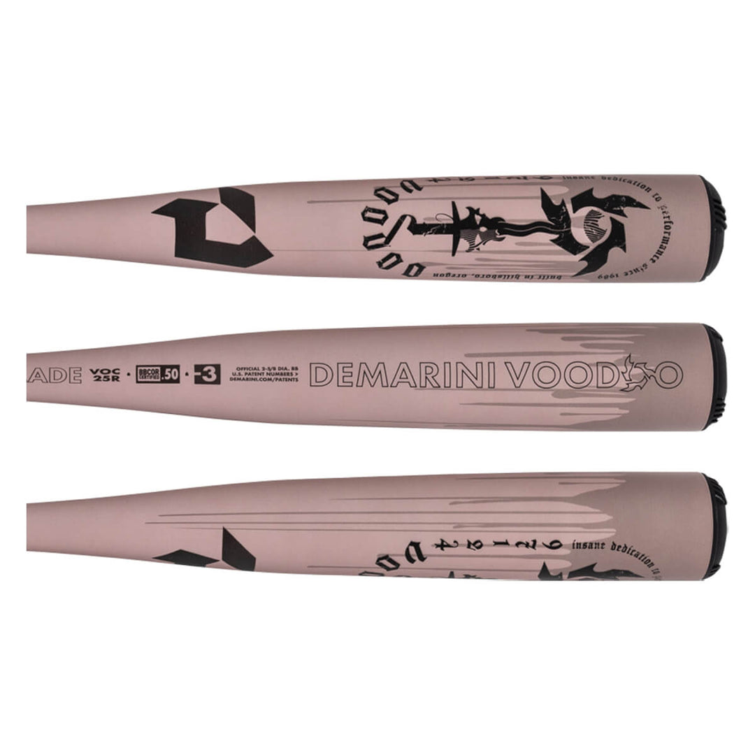 DeMarini 2025 Voodoo ONE Rose Gold (-3) BBCOR BaseBall Bat - WBD2628010.