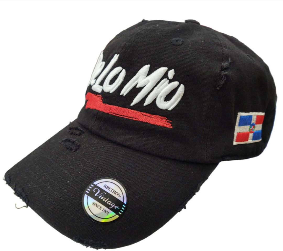De lo mio embroidered Logo Vintage Hats (Black / Full Color)2