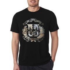Dominican Shield Premium T-Shirt Design Metalic Gold – Light and Soft_Black