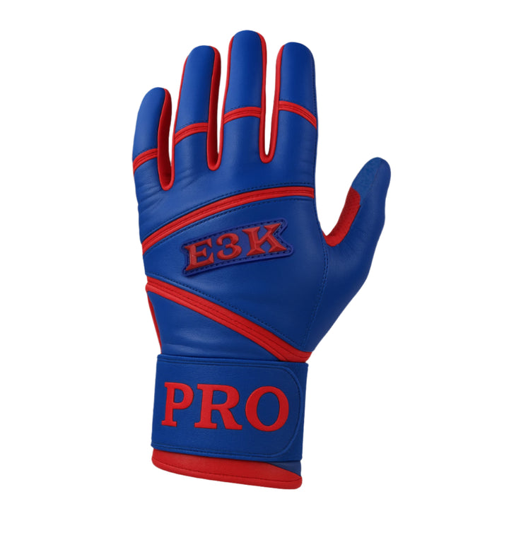 E3K Men’s Premium Batting Gloves – Ultimate Grip and Protection_Royal/Red