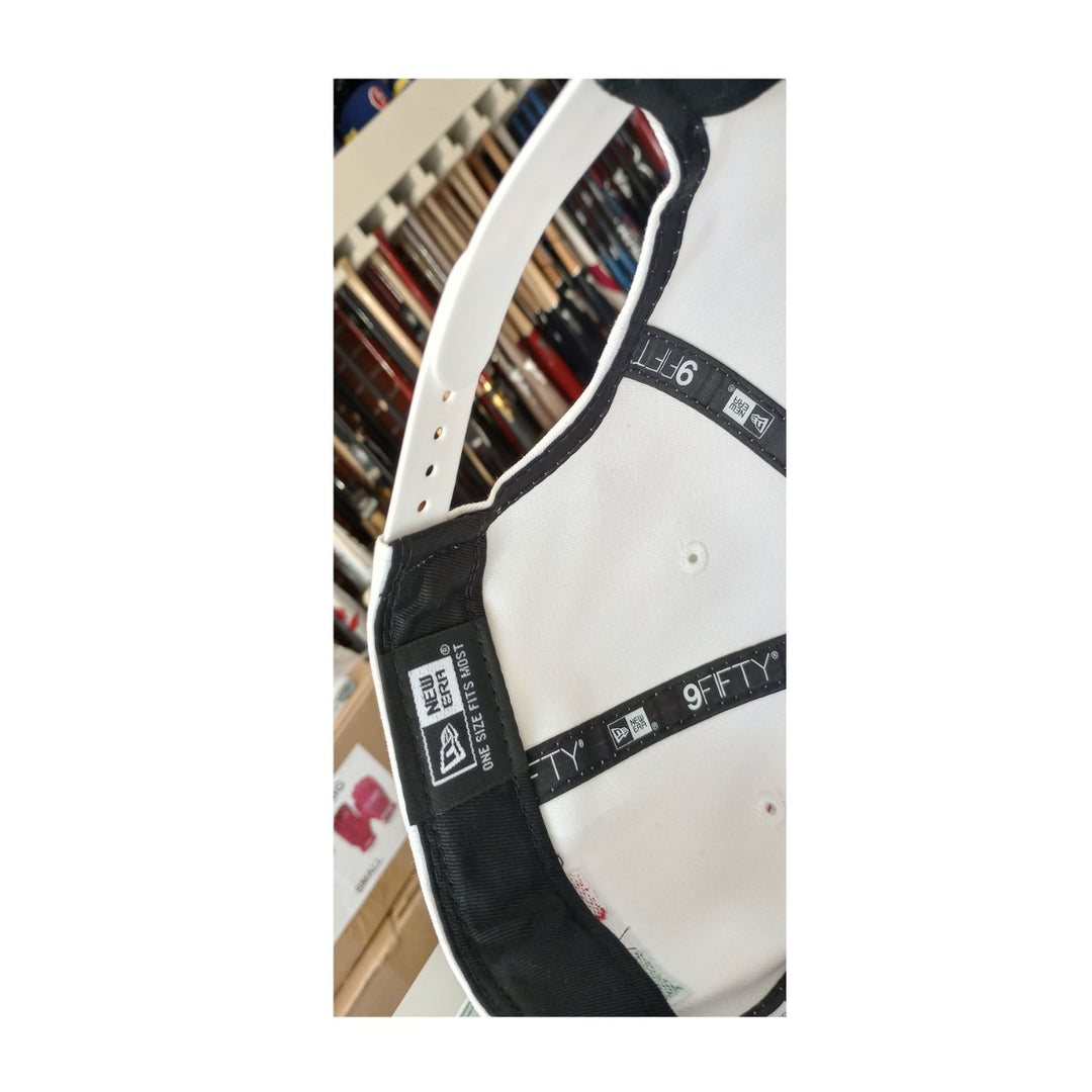 Embroidered Shield and flag SnapBack Mexico New Era White Hat5