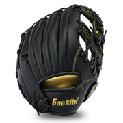 Franklin Sports Baseball and Softball Glove - Field Master - Baseball and Softball Mitt - Adult and Youth Glove - Right Hand Throw - 11" - Black/Gold