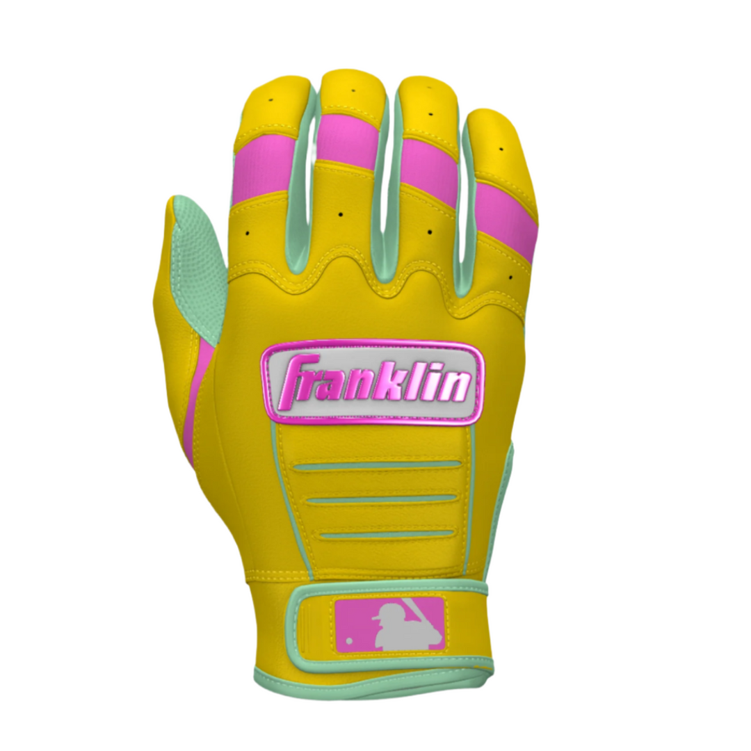 Franklin CFX PRO CUSTOM Batting Gloves - Yellow/Mint1