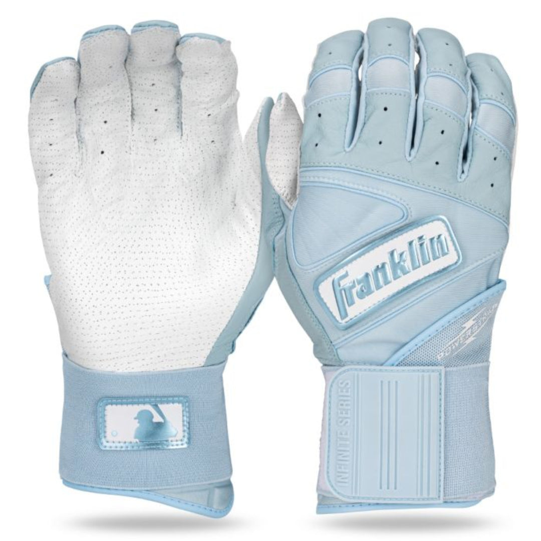 Franklin Infinite Hi-Lite Powerstrap Series Adult Batting Gloves - Long Cuff_ColumbiaBlue