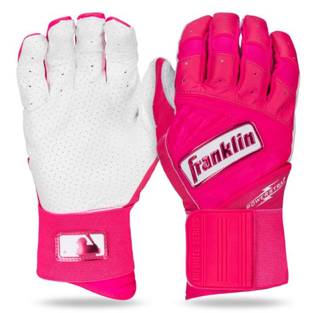 Franklin Infinite Hi-Lite Powerstrap Series Adult Batting Gloves - Long Cuff_HotPink