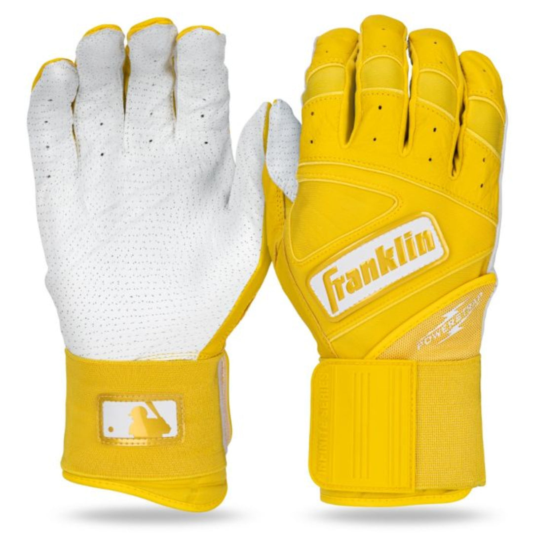 Franklin Infinite Hi-Lite Powerstrap Series Adult Batting Gloves - Long Cuff_Yellow
