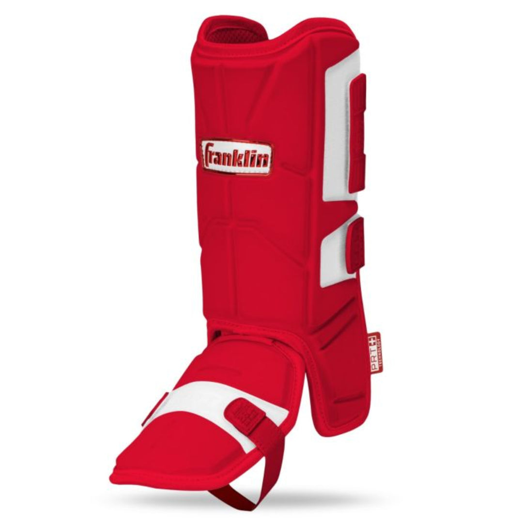 Franklin PRT Adult Baseball and Softball Leg Guard - Ultimate Protection at the Plate_Red