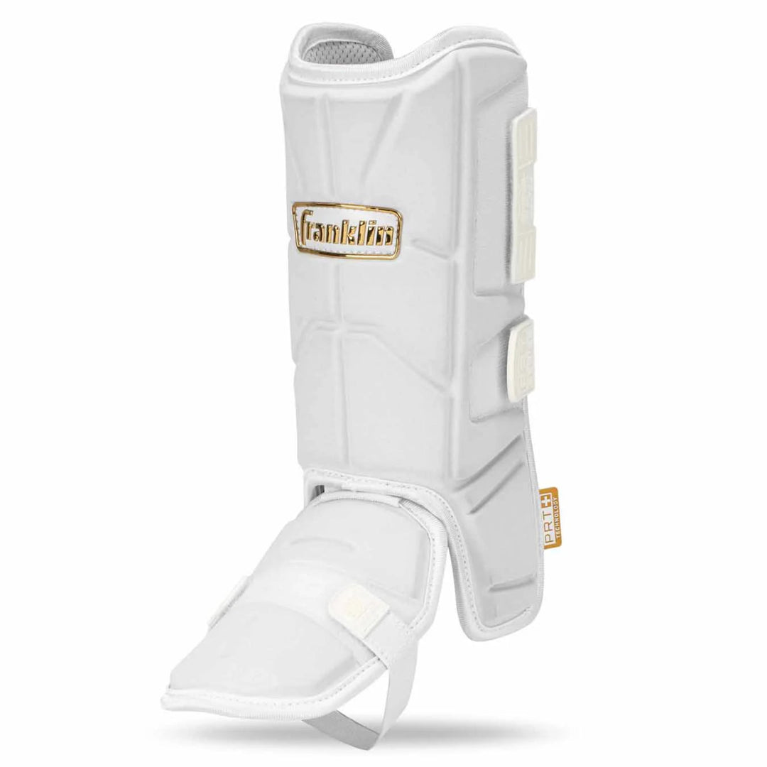 Franklin PRT Adult Baseball and Softball Leg Guard - Ultimate Protection at the Plate_White