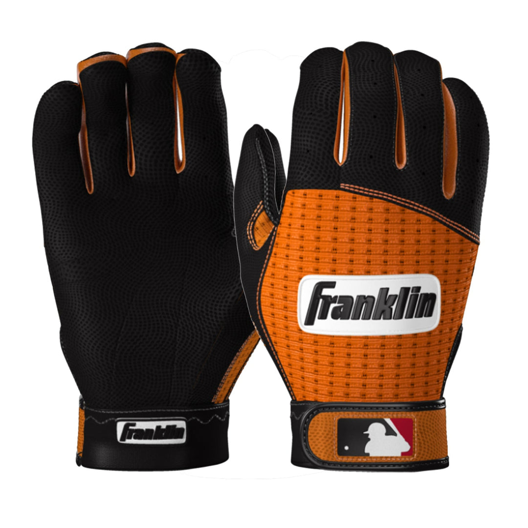 Franklin Pro Classic ADULT Black and Orange Batting Gloves - Peligro Sports Edition