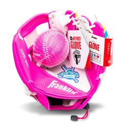 Franklin Sports Air Tech T-Ball Fielding Glove and Mitts with Ball - White /Pink1