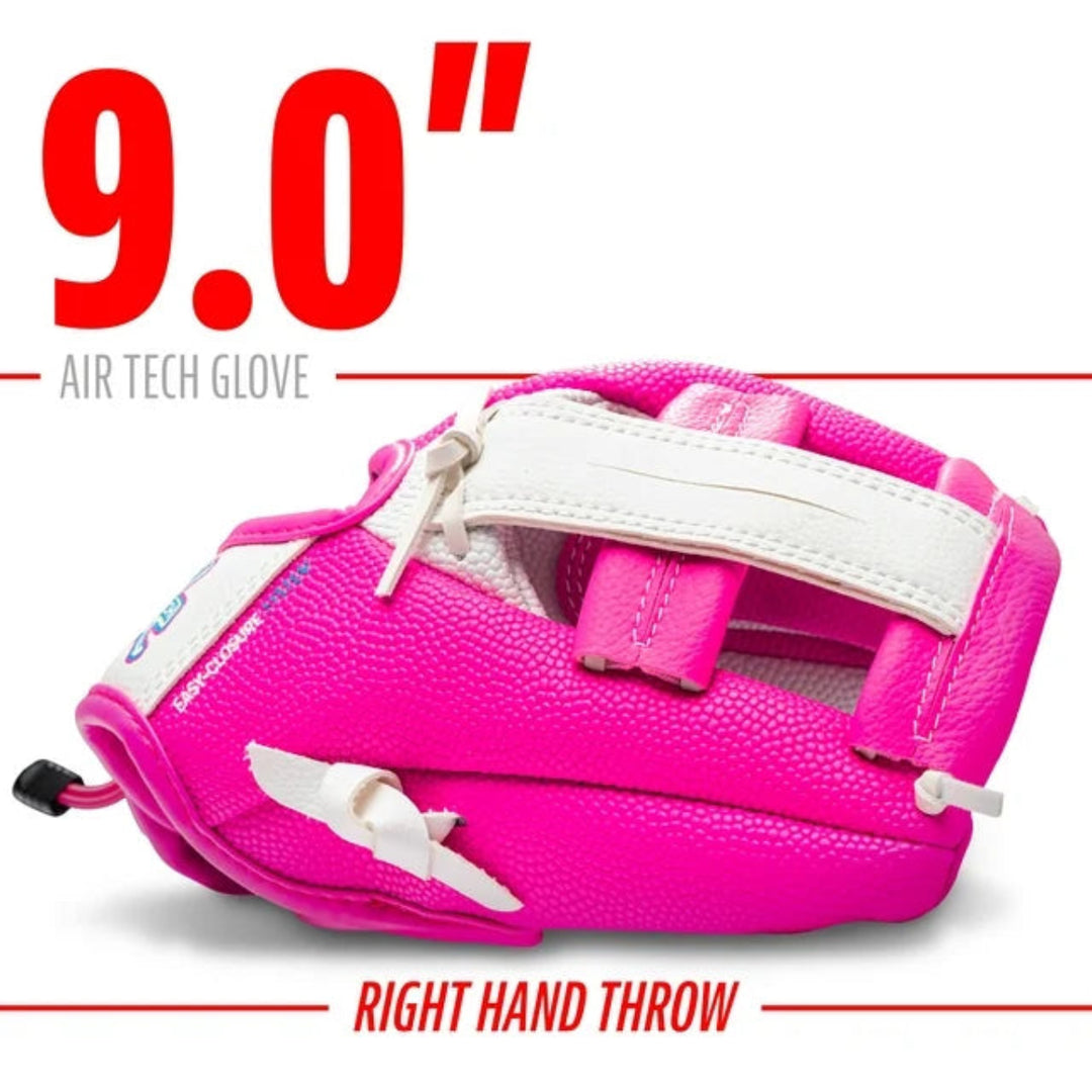 Franklin Sports Air Tech T-Ball Fielding Glove and Mitts with Ball - White /Pink2
