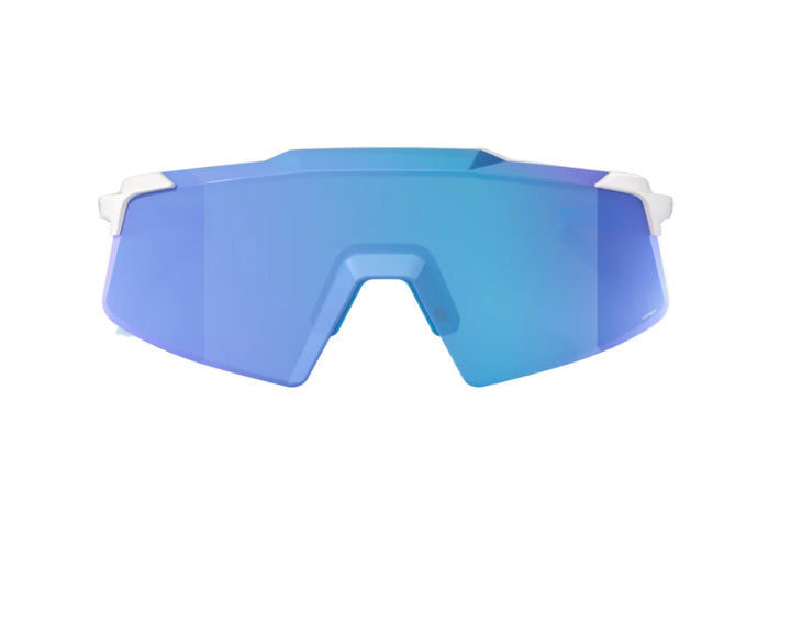 100% AEROCRAFT Matte White HiPER® Blue Mirror Lens