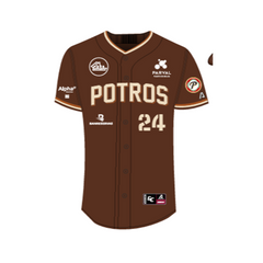 2024-2025 OFFICIAL Gigantes del Cibao Full Button Jersey - Brown