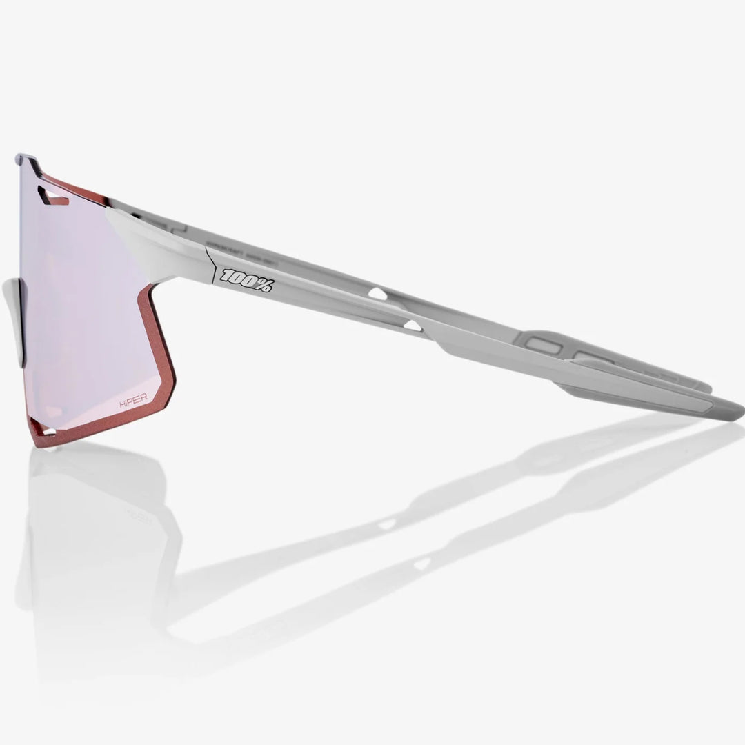 100% HYPERCRAFT Performance Cycling Sunglasses – Matte Stone Gray Frame HiPER® Silver Mirror Lens