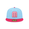 New Era 59FIFTY Mexico "M" Fitted Hat – Light Blue/Rose Pink