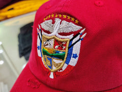 Vintage Panama Hats with Embroidered Panama Shield and Flag