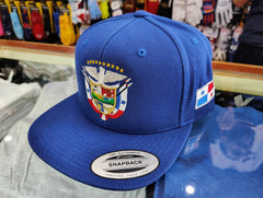 SnapBack Panama Hats with Embroidered Panama Shield and Flag