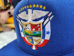 SnapBack Panama Hats with Embroidered Panama Shield and Flag