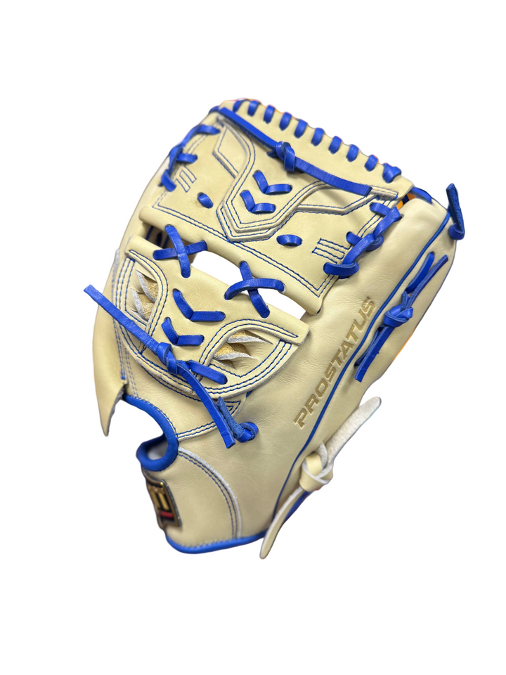 Zett BPGX25621P Baseball Fielding Glove – Cream/Royal Blue | Open Web | Finger-Hood Design