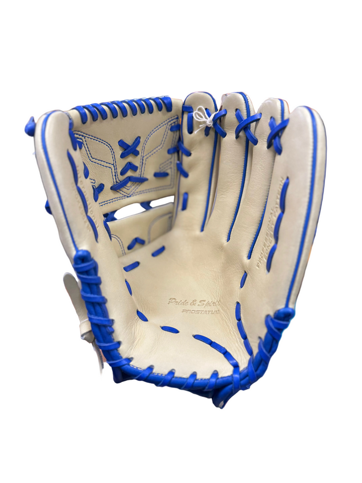 Zett BPGX25621P Baseball Fielding Glove – Cream/Royal Blue | Open Web | Finger-Hood Design