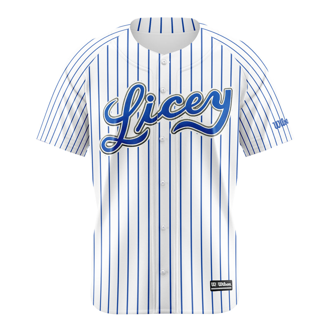 Licey Baseball Jersey Blue Pinstripe Wilson - Tigres del Licey Men's Shirt