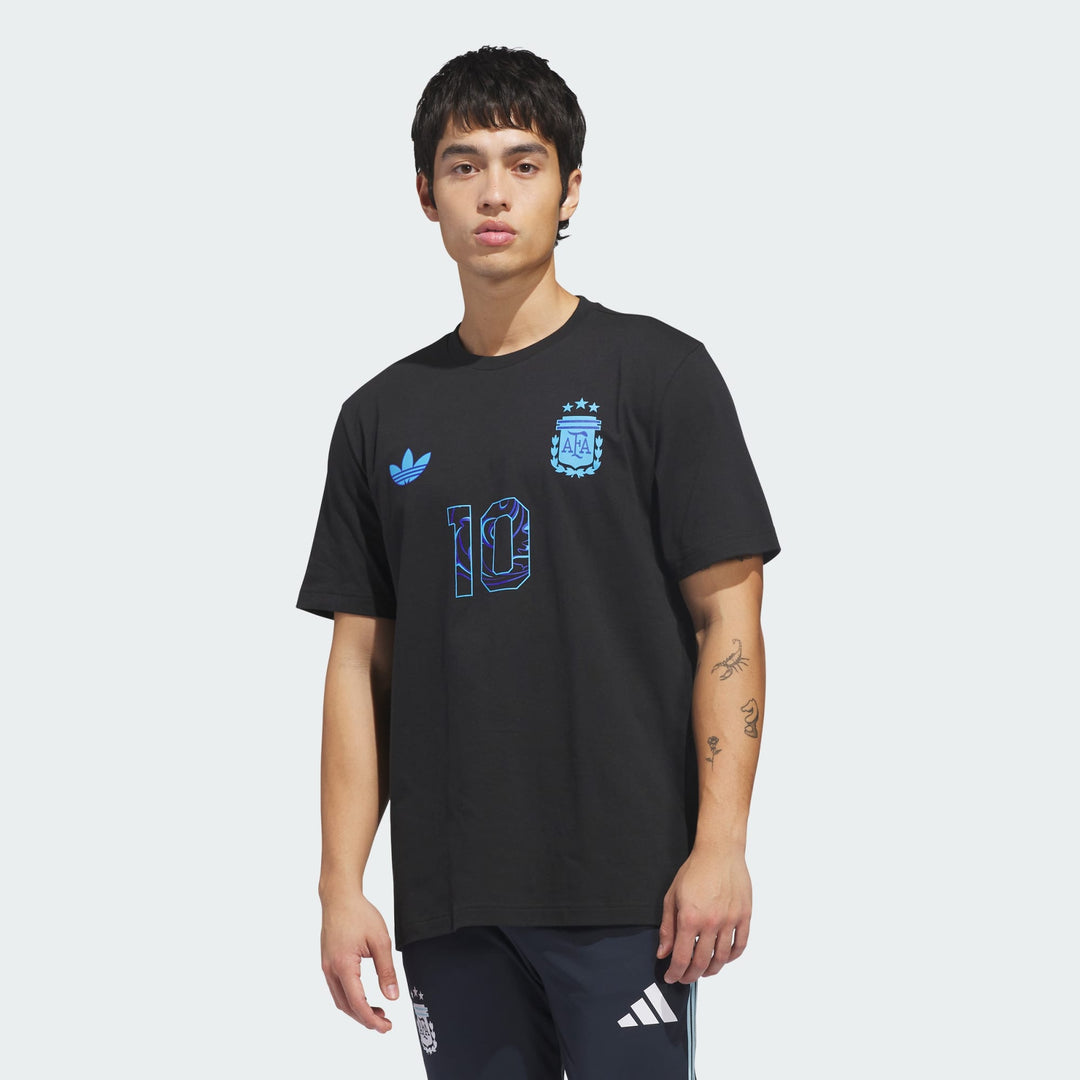 Adidas Messi Argentina Away Graphic Tee White – Men’s Soccer T-Shirt Casual Streetwear