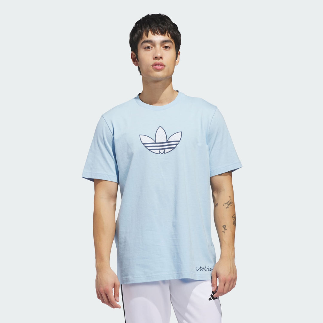 Adidas Italy World Cup 2026 Away Graphic Tee Light Blue – Men’s Soccer T-Shirt Loose Fit