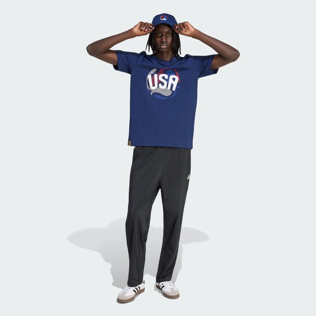 Adidas USA FIFA World Cup 2026 T-Shirt Navy Blue – Men’s Soccer Fan Tee Casual Cotton