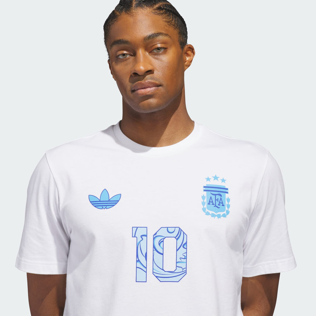 Adidas Messi Argentina Away Graphic Tee White – Men’s Soccer T-Shirt Casual Streetwear