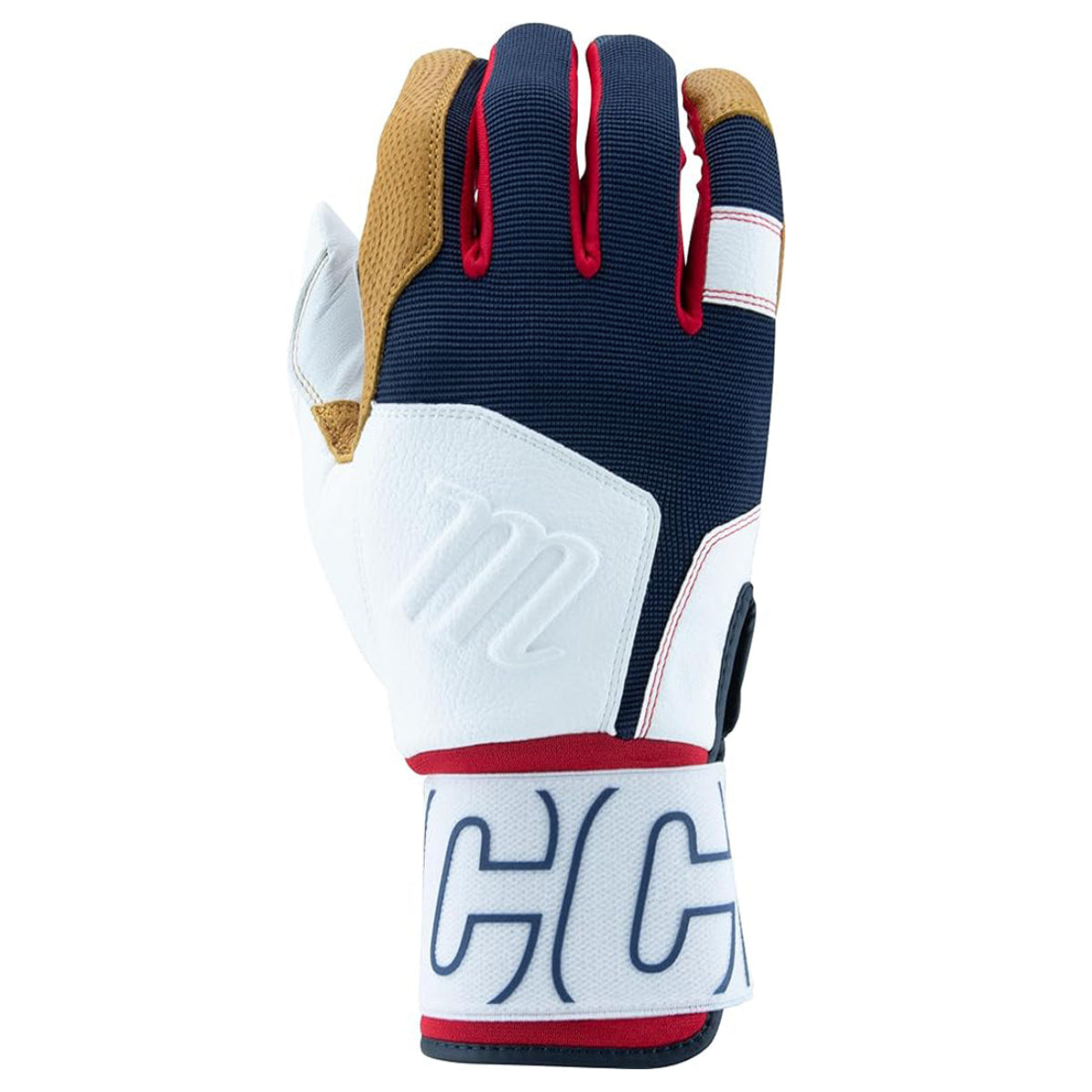 Gants De Frappe Baseball Marucci Blacksmith V2 - Noir/Columbia En Cuir De Chèvre - Taille Petit