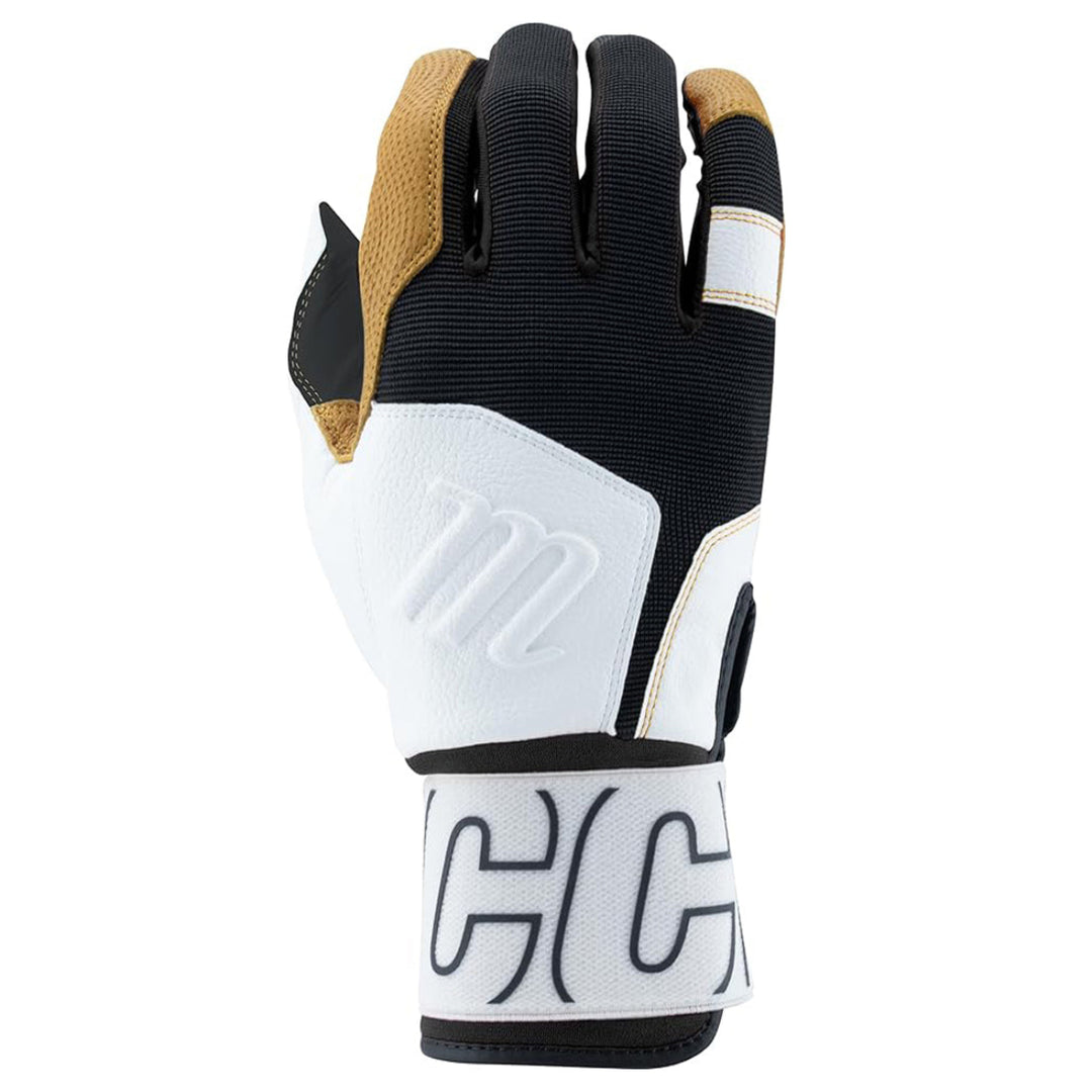 Marucci Blacksmith Full Wrap Batting Gloves V2 - White / Black2