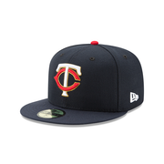 NEW ERA 59FIFTY MINNESOTA TWINS ALTERNATE 1 2022 AUTHENTIC COLLECTION ON FIELD FITTED HAT NAVY