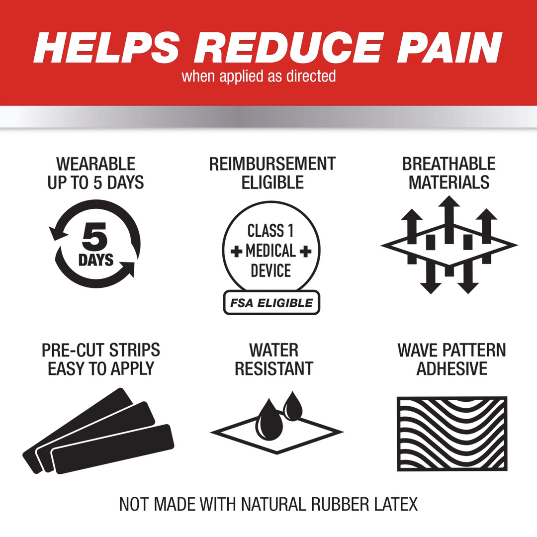 Mueller Typhoon Elite Kinesiology Therapeutic Tape, Black – 20 Pre-Cut I-Strips with Protective Case