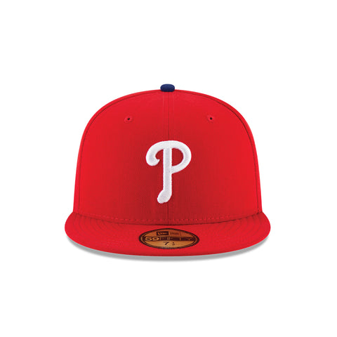 NEW ERA 59FIFTY PHILADELPHIA PHILLIES GAME AUTHENTIC COLLECTION ON FIELD FITTED HAT RED