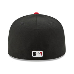 NEW ERA 59FIFTY CINCINNATI REDS ALTERNATE 1 AUTHENTIC COLLECTION ON FIELD FITTED HAT BLACK RED