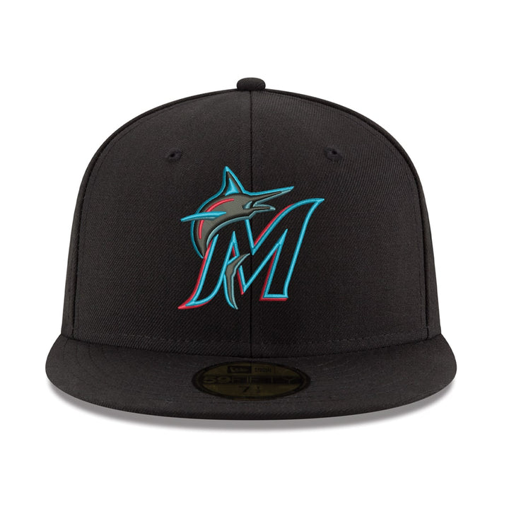New-Era-Miami-Marlins-Game-Black-59FIFTY-Fitted-Hat-Front