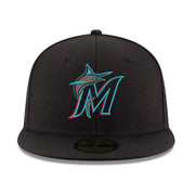 NEW ERA 59FIFTY MIAMI MARLINS GAME AUTHENTIC COLLECTION ON FIELD FITTED HAT BLACK /Hats/Fitted Hats
