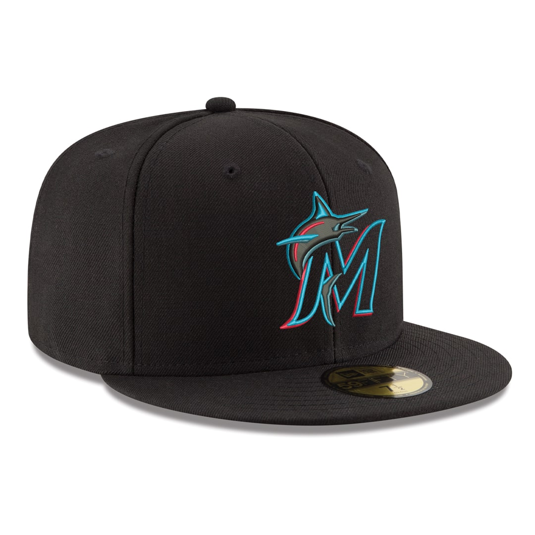 New-Era-Miami-Marlins-Game-Black-59FIFTY-Fitted-Hat-Right-Front