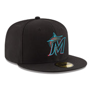 NEW ERA 59FIFTY MIAMI MARLINS GAME AUTHENTIC COLLECTION ON FIELD FITTED HAT BLACK /Hats/Fitted Hats