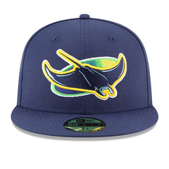 NEW ERA 59FIFTY TAMPA BAY RAYS ALTERNATE AUTHENTIC COLLECTION ON FIELD FITTED HAT LIGHT NAVY