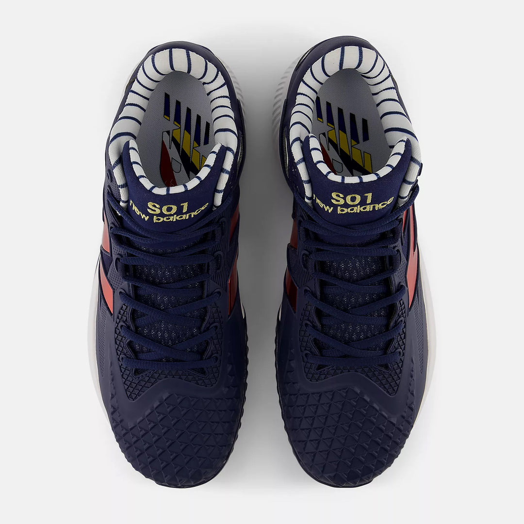New Balance Ohtani 1 Men’s FuelCell Metal Baseball Cleats – Navy &amp; White Performance Cleats - MSHO1LC
