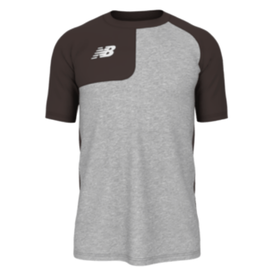 New Balance 3/4 Sleeve Asym Baseball Top Right_Brown