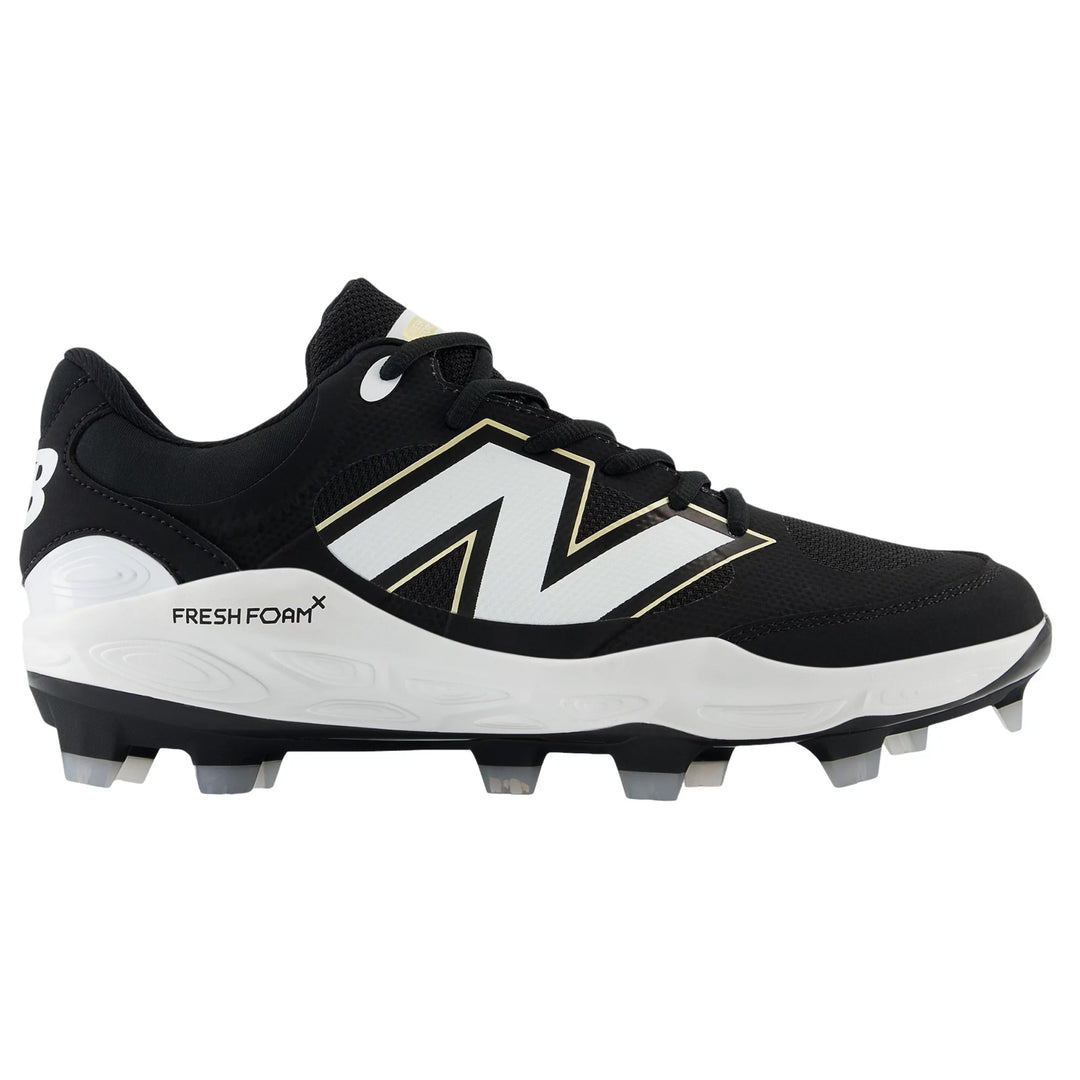 New Balance Fresh Foam 3000v7 Molded Cleats – Black/White (PL3000)
