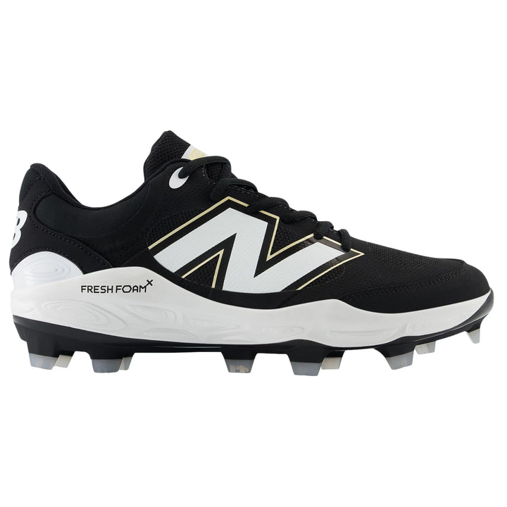 New Balance Fresh Foam 3000v7 Molded Cleats – Black/White (PL3000)